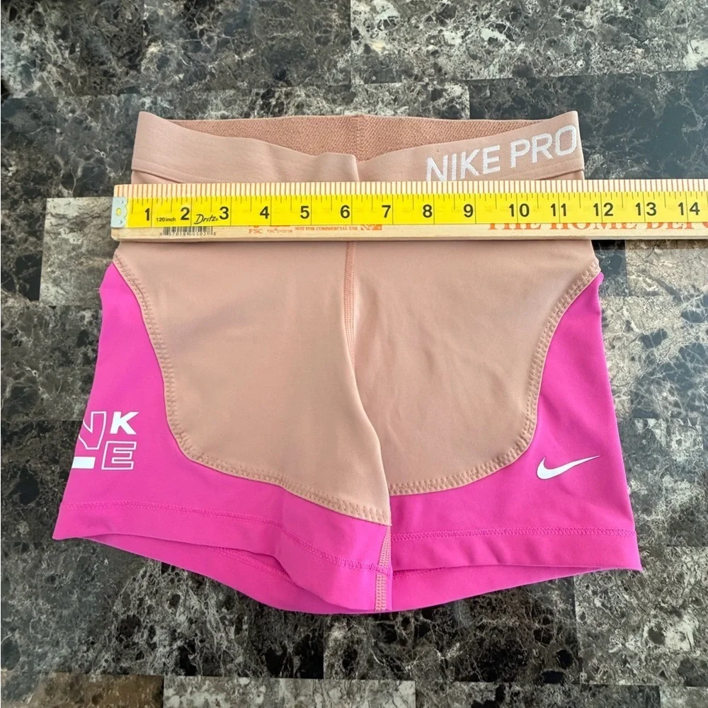 Nike Pro 3” training  Women's Athletic Shorts in Pink and Tan color size small